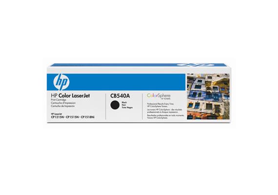 Toner HP CB540A schwarz, 2200 Seiten@5% Deckung, zu Color Laserjet CP1215/1515/1518/CM1312